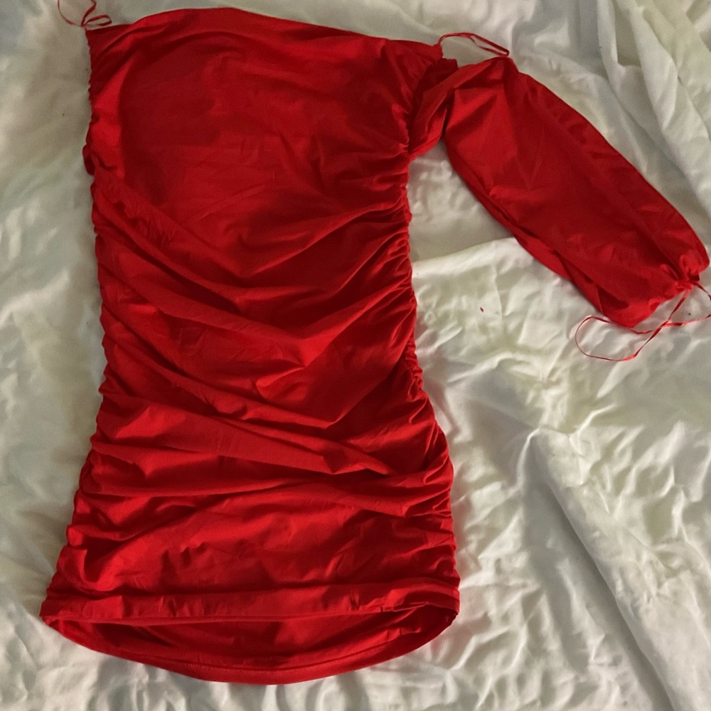 Brand New One Sleeve Red Dress